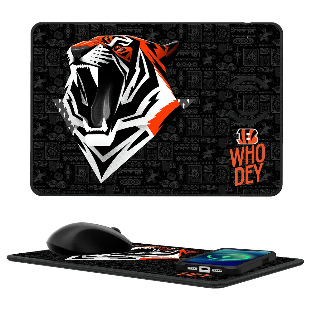 Cincinnati Bengals 2024 Illustrated Limited Edition Wireless Charger and Mouse Pad