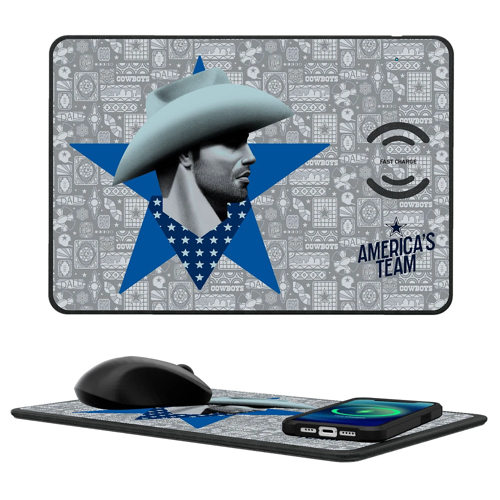Dallas Cowboys 2024 Illustrated Limited Edition Wireless Charger and Mouse Pad