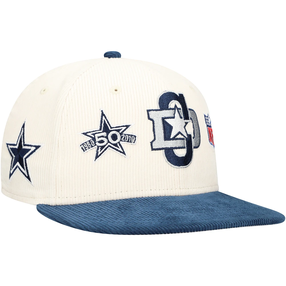 Men's New Era Cream/Navy Dallas Cowboys Corduroy 59FIFTY Fitted Hat