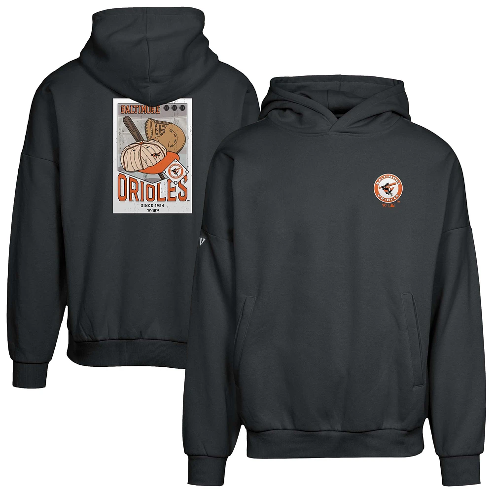 Men's Levelwear Black Baltimore Orioles Contact Pro Card Pullover Hoodie