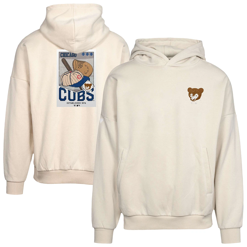 Men's Levelwear Khaki Chicago Cubs Contact Pro Card Pullover Hoodie