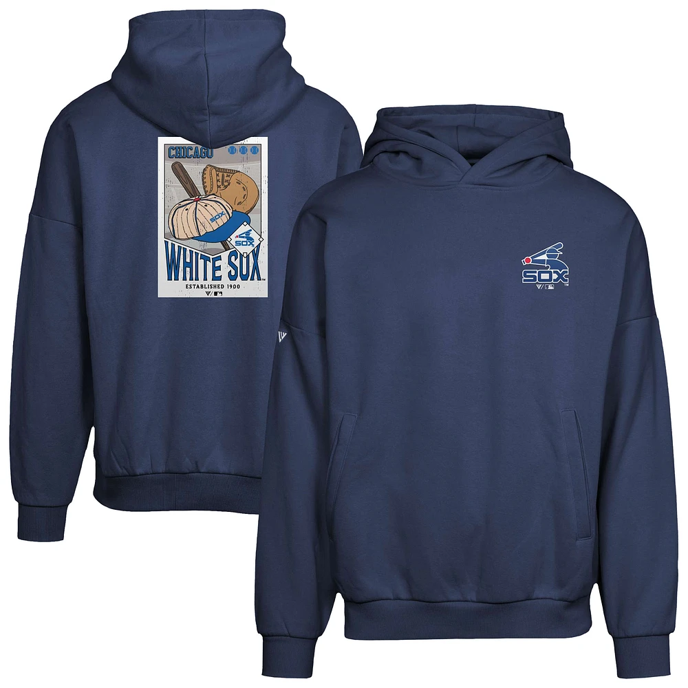 Men's Levelwear Navy Chicago White Sox Contact Pro Card Pullover Hoodie