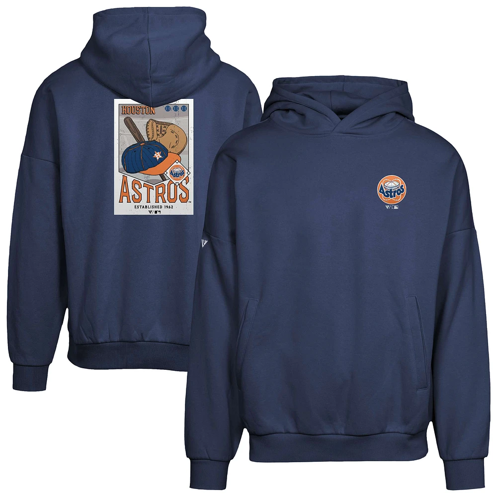 Men's Levelwear Navy Houston Astros Contact Pro Card Pullover Hoodie