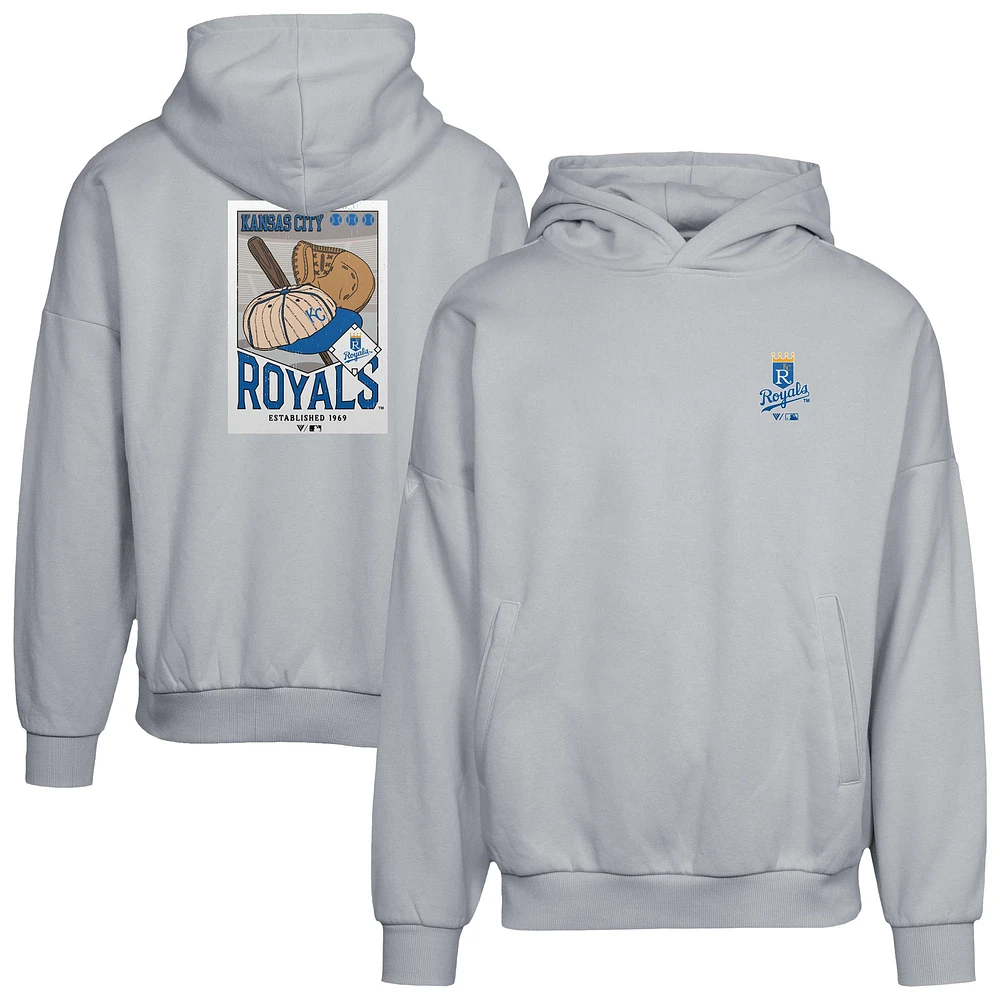 Men's Levelwear Gray Kansas City Royals Contact Pro Card Pullover Hoodie