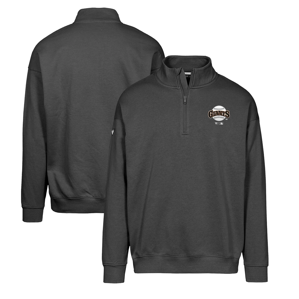 Men's Levelwear Black San Francisco Giants Murray Core Logo Quarter-Zip Pullover Top