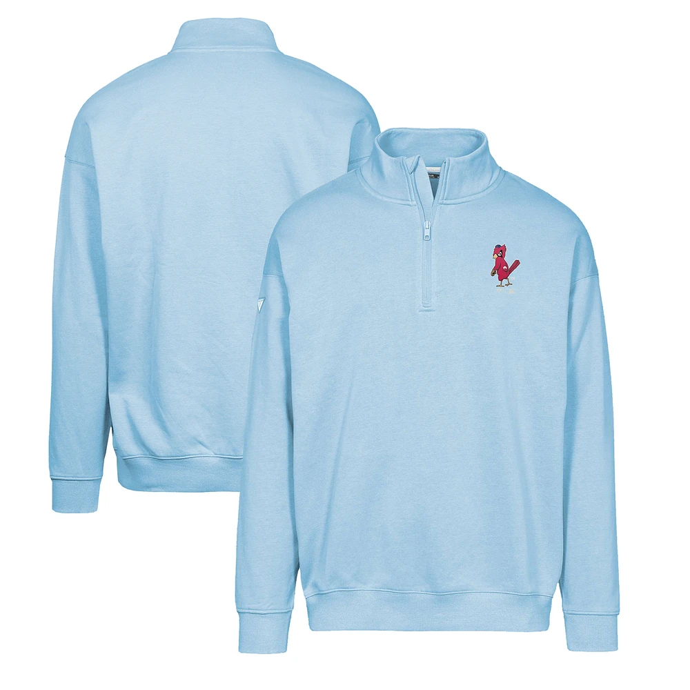 Men's Levelwear Light Blue St. Louis Cardinals Murray Core Logo Quarter-Zip Pullover Top