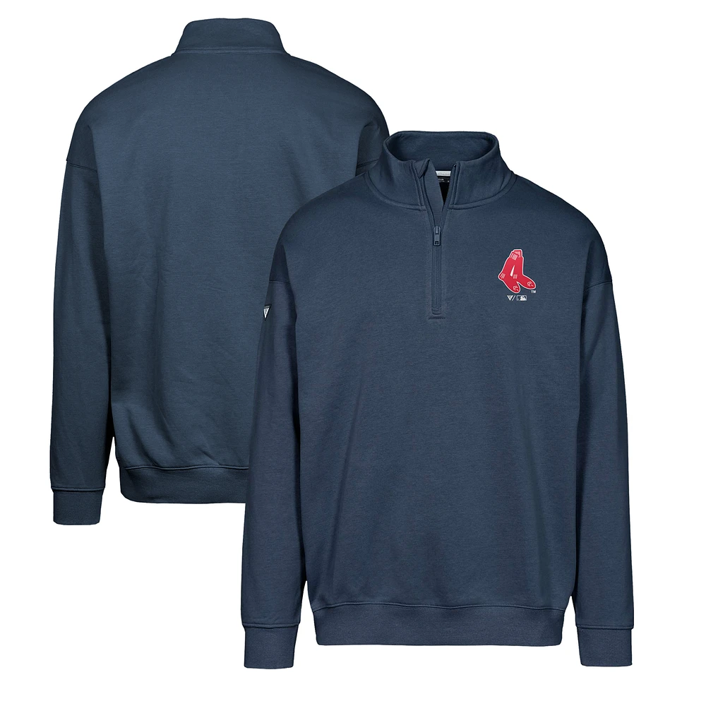 Men's Levelwear Navy Boston Red Sox Murray Core Logo Quarter-Zip Pullover Top