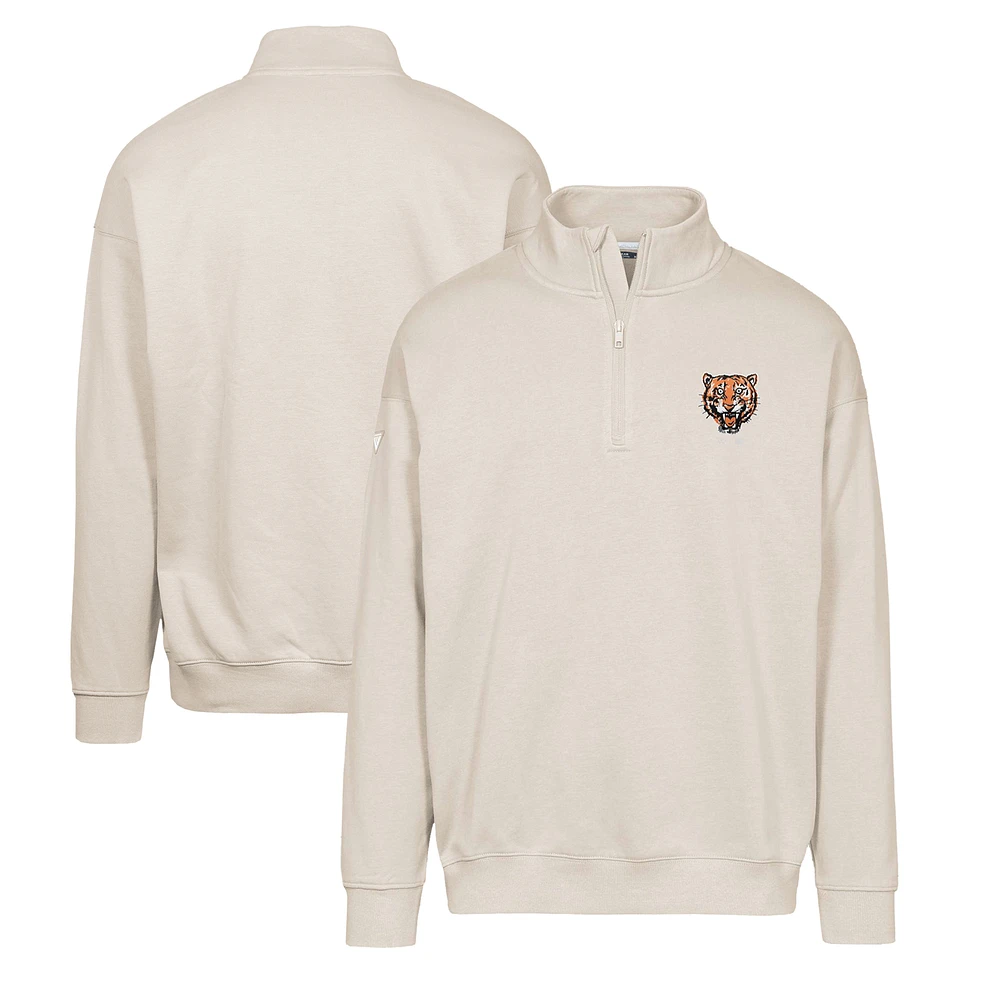 Men's Levelwear Khaki Detroit Tigers Murray Core Logo Quarter-Zip Pullover Top