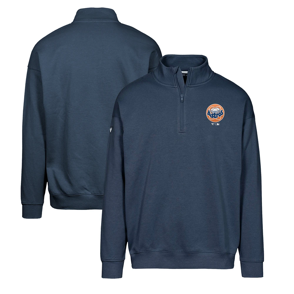 Men's Levelwear Navy Houston Astros Murray Core Logo Quarter-Zip Pullover Top