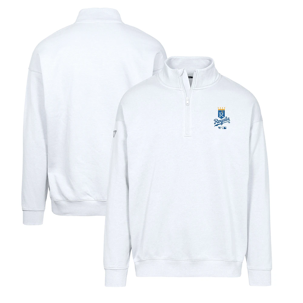 Men's Levelwear White Kansas City Royals Murray Core Logo Quarter-Zip Pullover Top