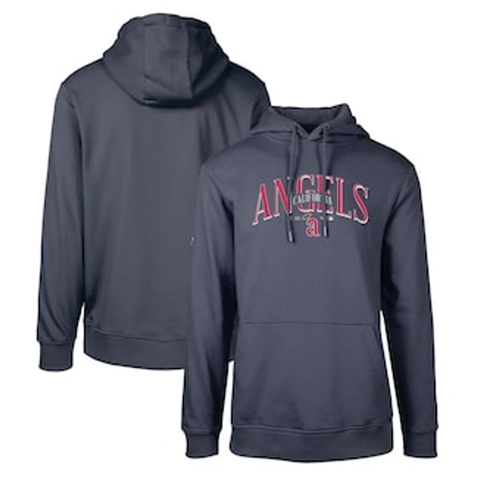 Men's Levelwear Navy Los Angeles Angels Cooperstown Collection Podium Retro Spellout Pullover Hoodie