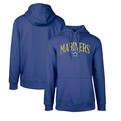 Men's Levelwear Royal Seattle Mariners Cooperstown Collection Podium Retro Spellout Pullover Hoodie