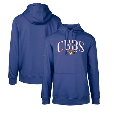 Men's Levelwear Royal Chicago Cubs Cooperstown Collection Podium Retro Spellout Pullover Hoodie