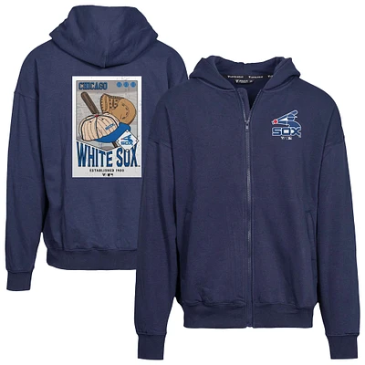 Men's Levelwear Navy Chicago White Sox Uphill Cooperstown Collection Core Logo Full-Zip Hoodie