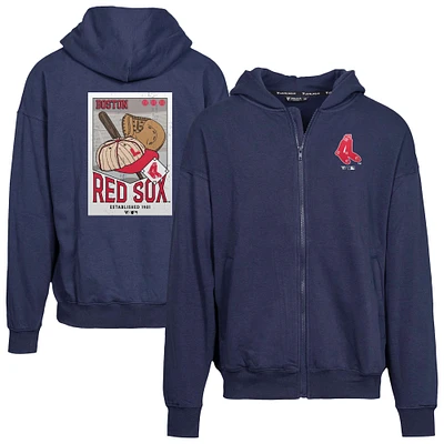 Men's Levelwear Navy Boston Red Sox Uphill Cooperstown Collection Core Logo Full-Zip Hoodie