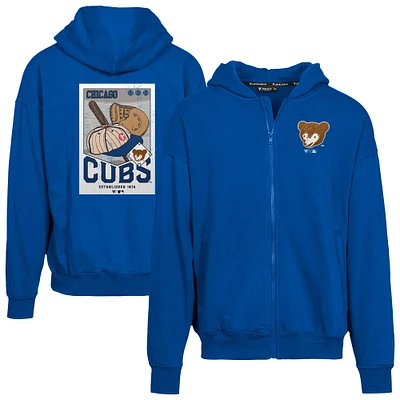 Men's Levelwear Royal Chicago Cubs Uphill Cooperstown Collection Core Logo Full-Zip Hoodie