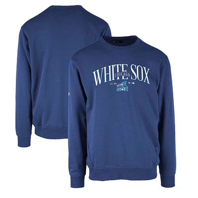 Men's Levelwear Royal Chicago White Sox Zane Cooperstown Collection Retro Spellout Pullover Sweatshirt