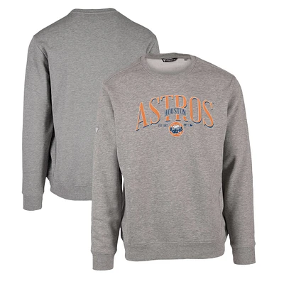 Men's Levelwear Gray Houston Astros Zane Cooperstown Collection Retro Spellout Pullover Sweatshirt