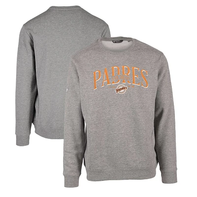 Men's Levelwear Gray San Diego Padres Zane Cooperstown Collection Retro Spellout Pullover Sweatshirt