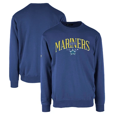 Men's Levelwear Royal Seattle Mariners Zane Cooperstown Collection Retro Spellout Pullover Sweatshirt