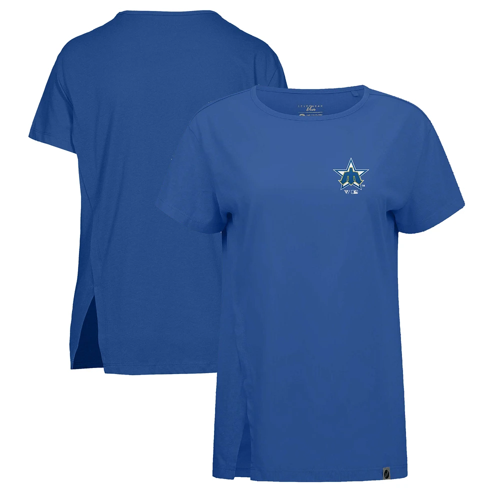 Women's Levelwear Royal Seattle Mariners Influx Cooperstown Core Logo T-Shirt