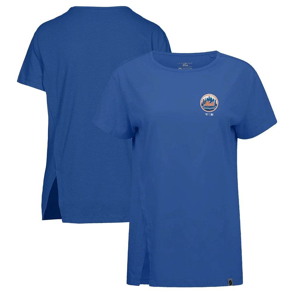 Women's Levelwear Royal New York Mets Influx Cooperstown Core Logo T-Shirt