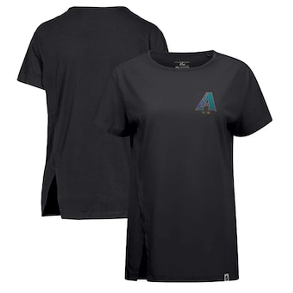 Women's Levelwear Black Arizona Diamondbacks Influx Cooperstown Core Logo T-Shirt