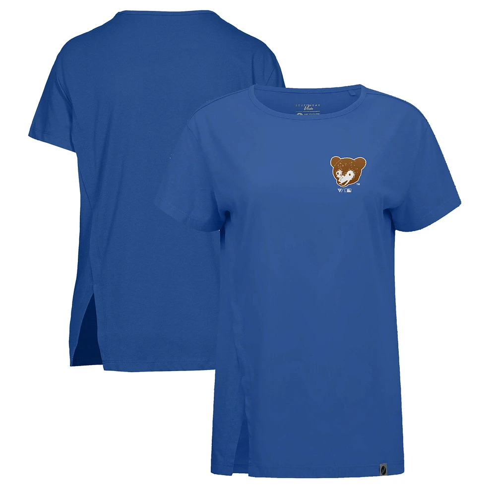 Women's Levelwear Royal Chicago Cubs Influx Cooperstown Core Logo T-Shirt