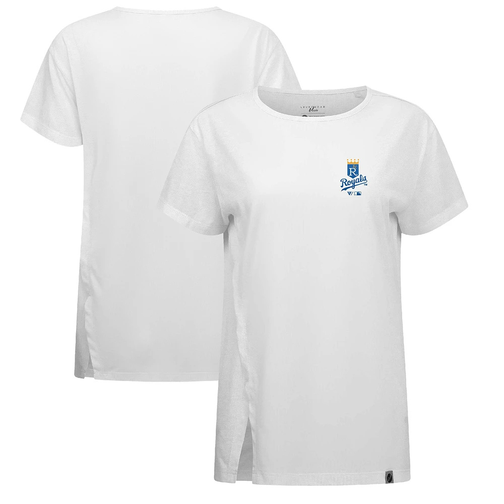 Women's Levelwear White Kansas City Royals Influx Cooperstown Core Logo T-Shirt