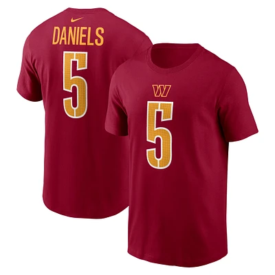 Men's Nike Jayden Daniels Burgundy Washington Commanders Name & Number T-Shirt