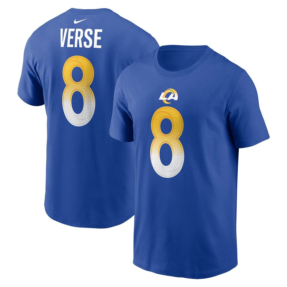 Men's Nike Jared Verse Royal Los Angeles Rams First Round Pick Name & Number T-Shirt