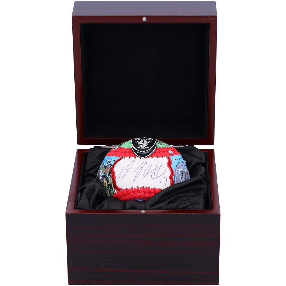 Davante Adams Las Vegas Raiders Autographed Baseball - Art by Charles Fazzino - QL84439532