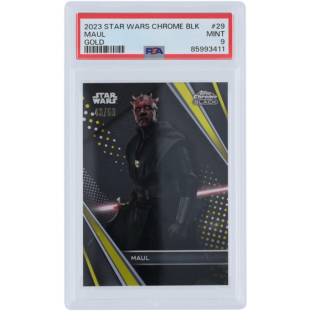 Darth Maul 2023 Topps Star Wars Chrome Black Gold Refractor #29 #43/50 PSA Authenticated 9 Card