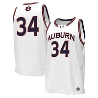 Men's Under Armour #34 White Auburn Tigers Replica Basketball Jersey
