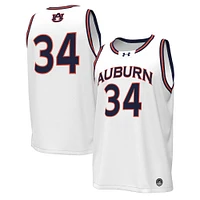 Men's Under Armour #34 White Auburn Tigers Replica Basketball Jersey