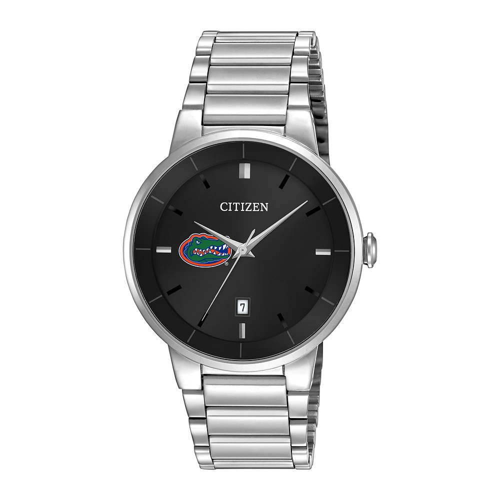 Men's Citizen Watch Silver Florida Gators Black Dial Stainless Steel Watch