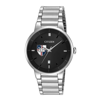 Men's Citizen Watch Silver Catholic University Cardinals Black Dial Stainless Steel Watch