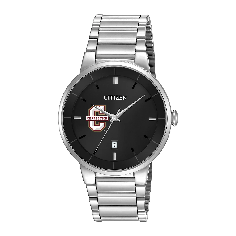 Men's Citizen Watch Silver Charleston Cougars Black Dial Stainless Steel Watch