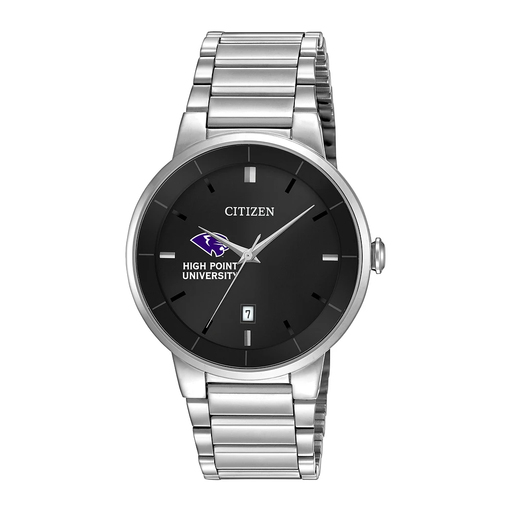 Men's Citizen Watch Silver High Point Panthers Black Dial Stainless Steel Watch