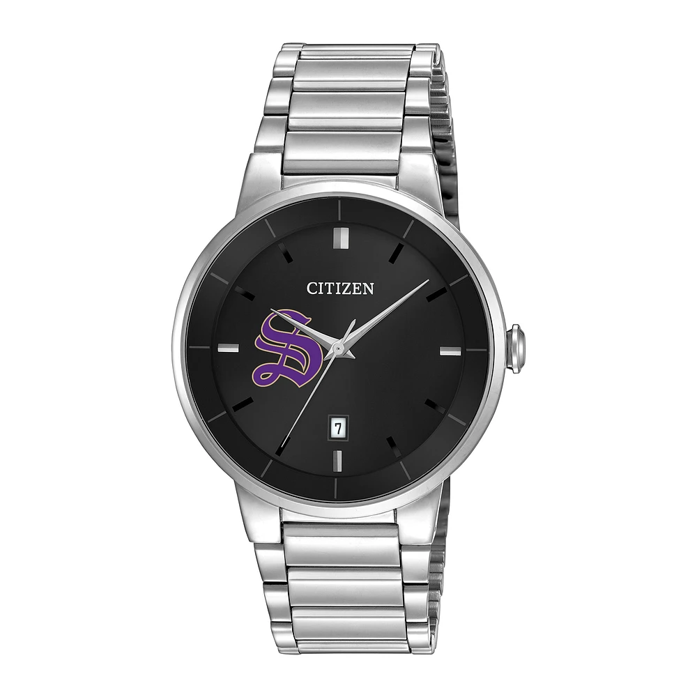 Men's Citizen Watch Silver Sewanee Tigers Black Dial Stainless Steel Watch