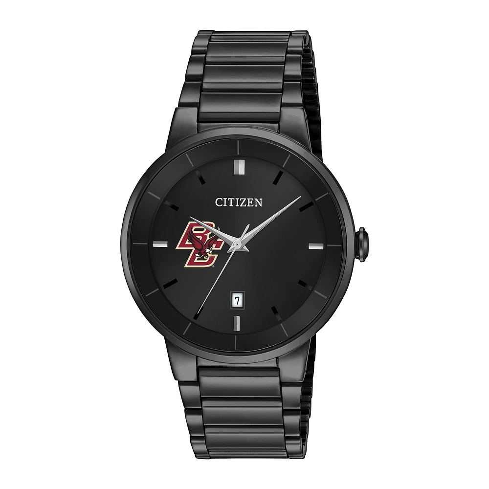Men's Citizen Watch Boston College Eagles Black Dial Stainless Steel Watch