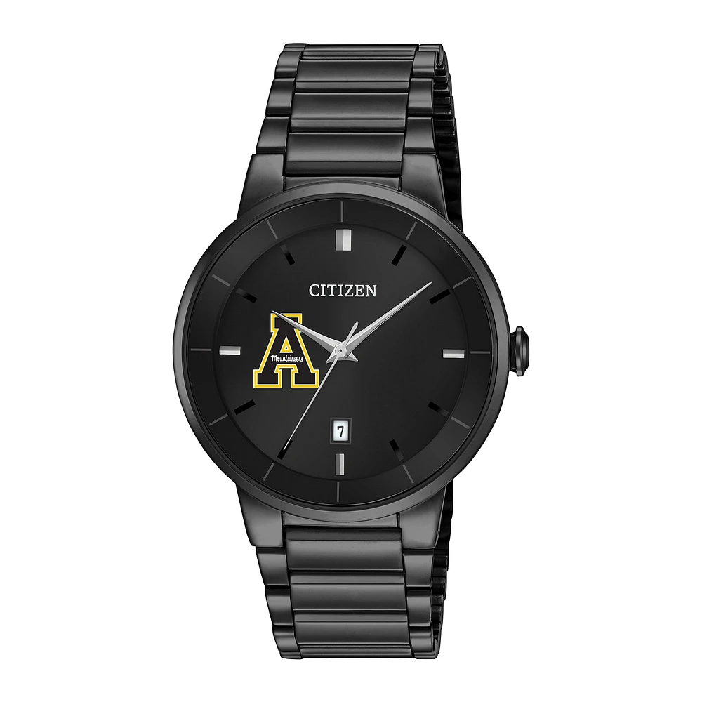 Men's Citizen Watch Appalachian State Mountaineers Black Dial Stainless Steel Watch