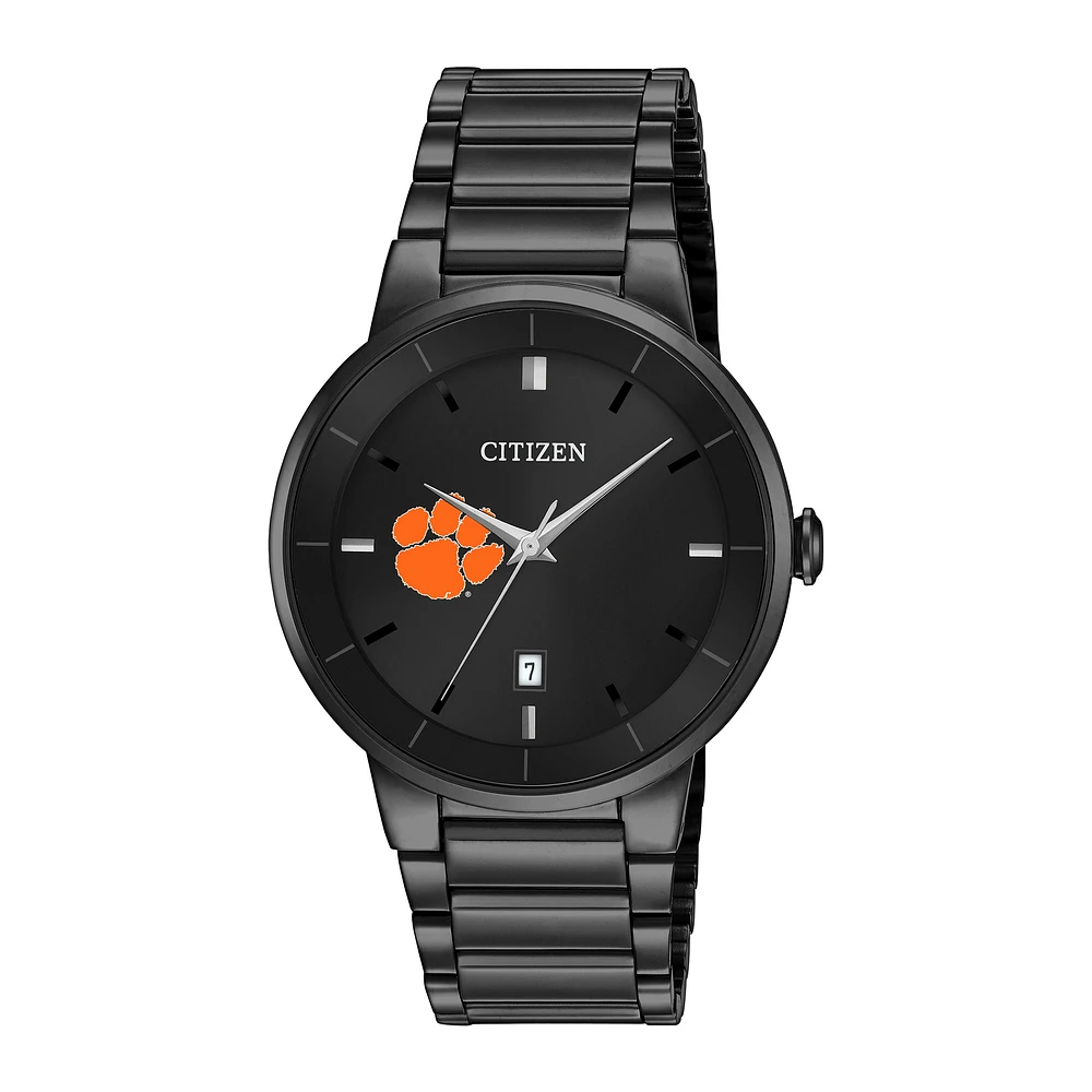 Men's Citizen Watch Clemson Tigers Black Dial Stainless Steel Watch