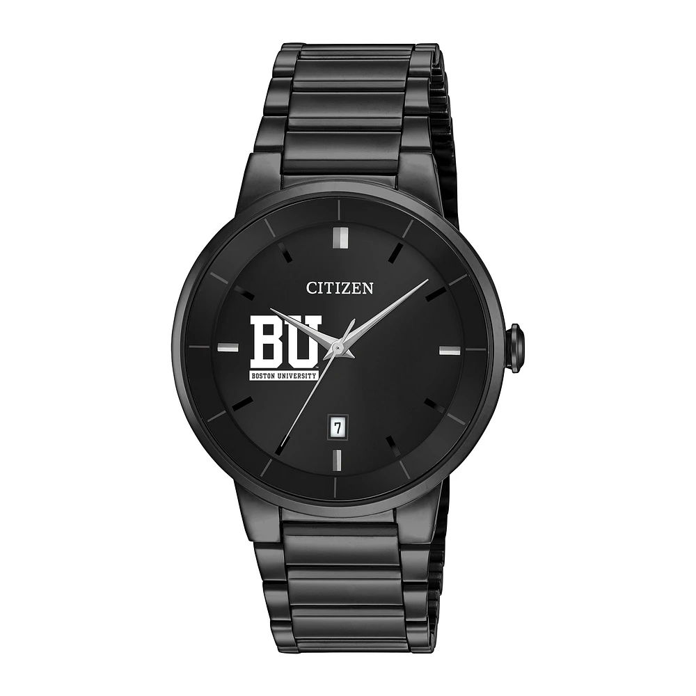 Men's Citizen Watch Boston University Black Dial Stainless Steel Watch