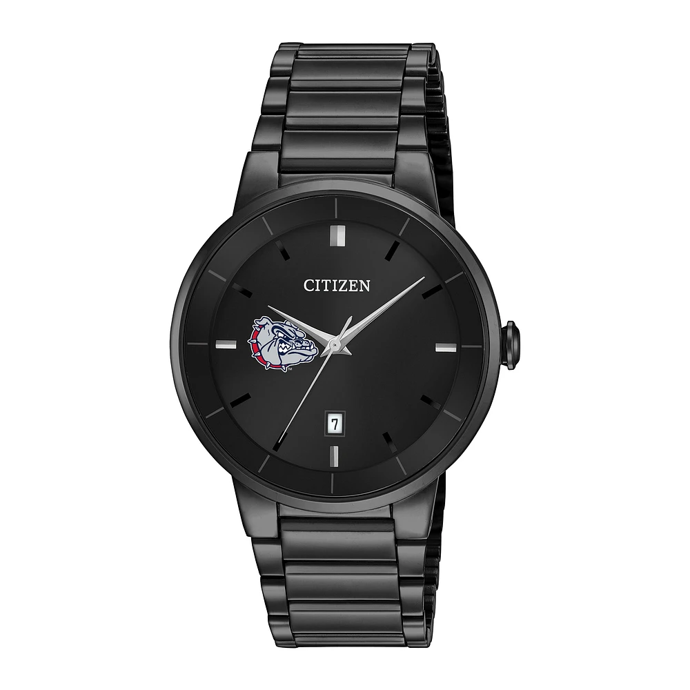 Men's Citizen Watch Gonzaga Bulldogs Black Dial Stainless Steel Watch
