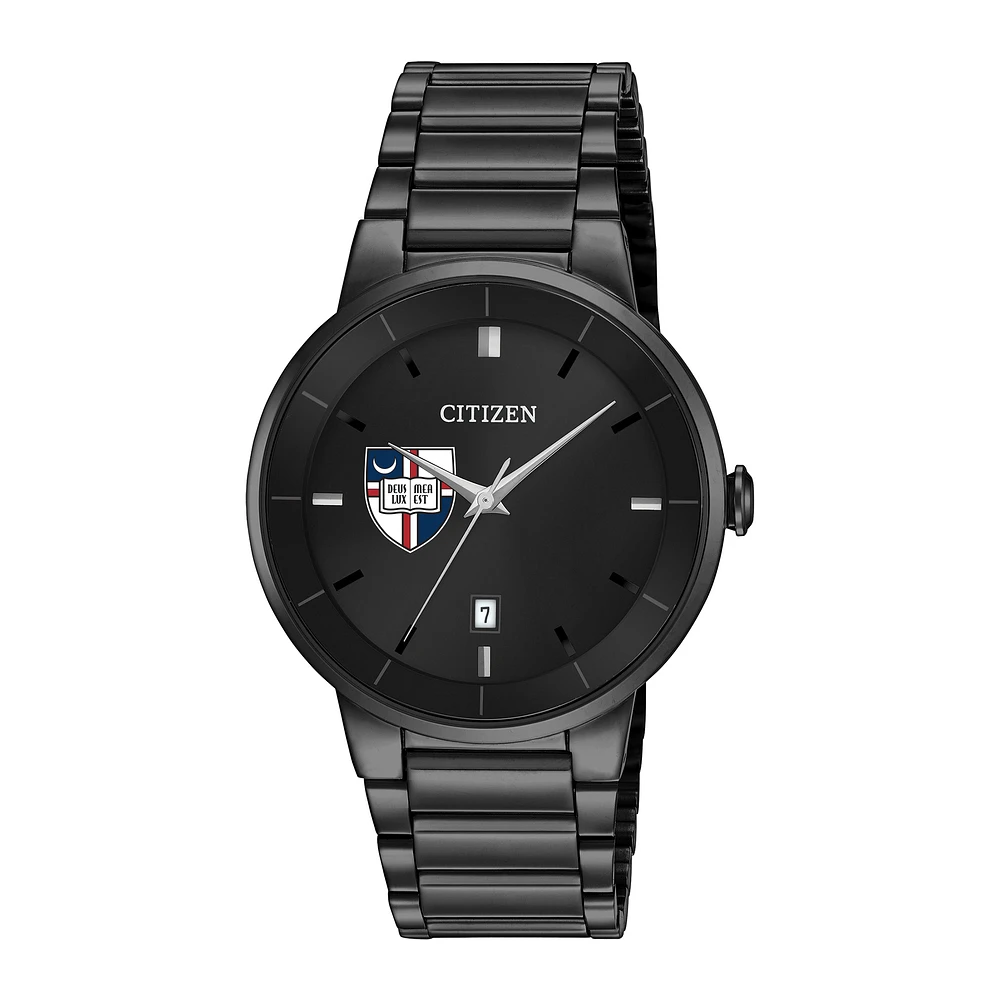 Men's Citizen Watch Catholic University Cardinals Black Dial Stainless Steel Watch