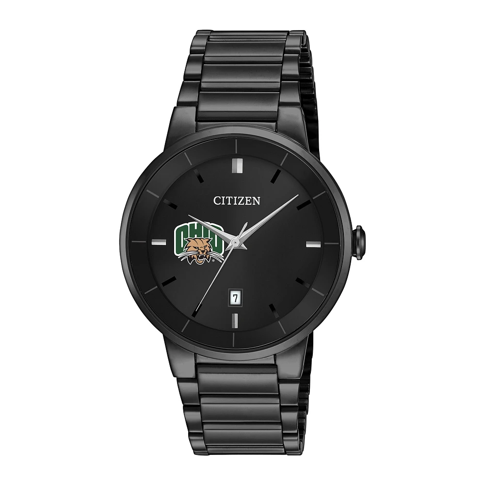 Men's Citizen Watch Ohio Bobcats Black Dial Stainless Steel Watch