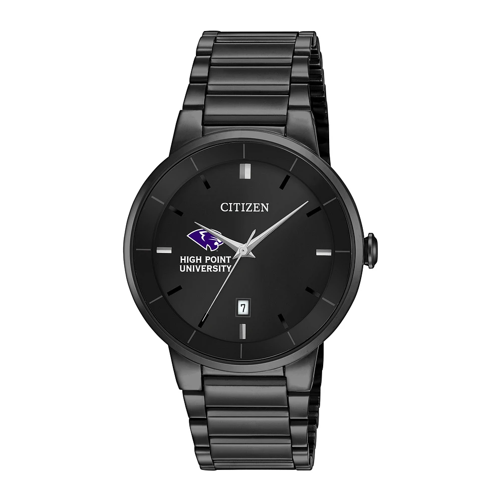 Men's Citizen Watch High Point Panthers Black Dial Stainless Steel Watch