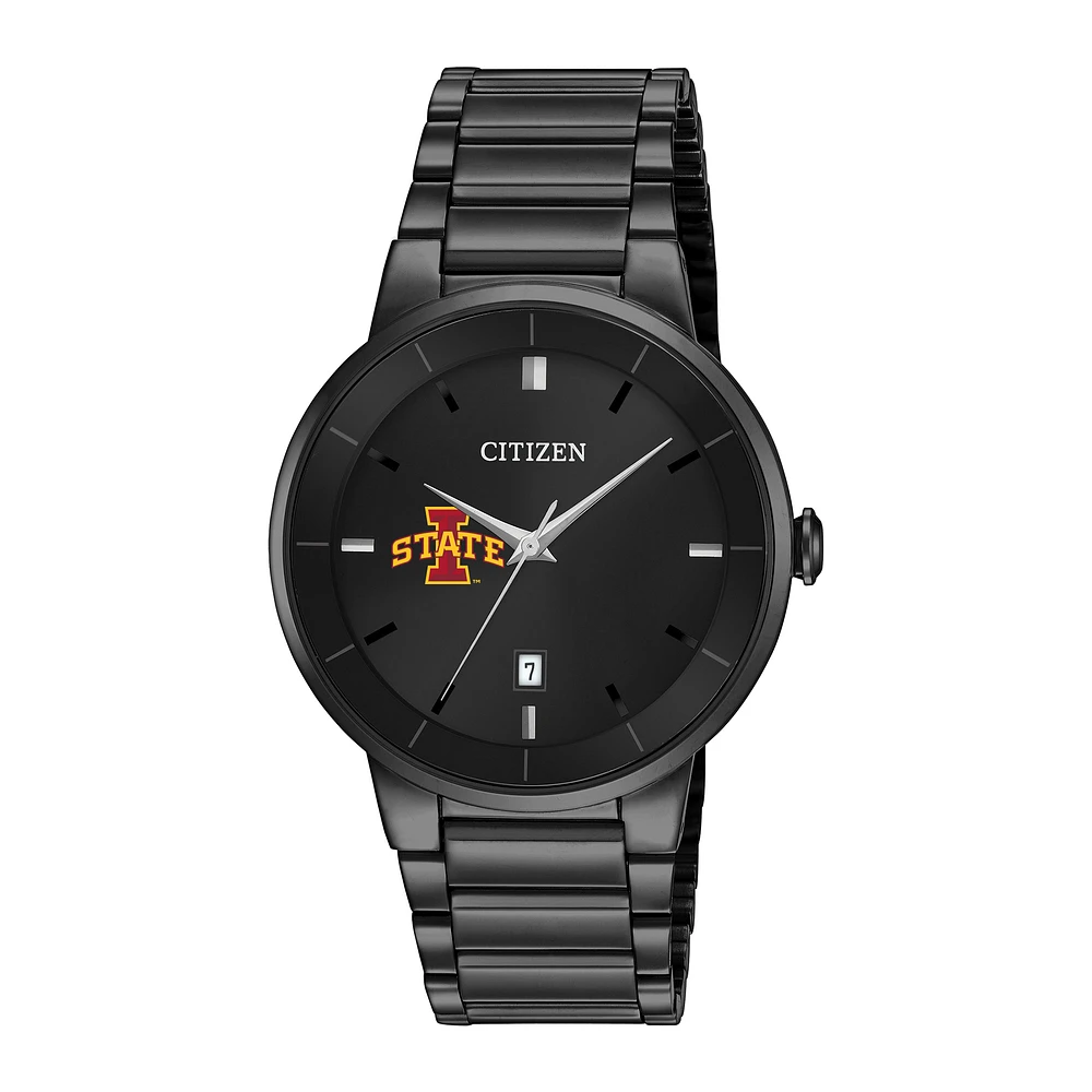 Men's Citizen Watch Iowa State Cyclones Black Dial Stainless Steel Watch
