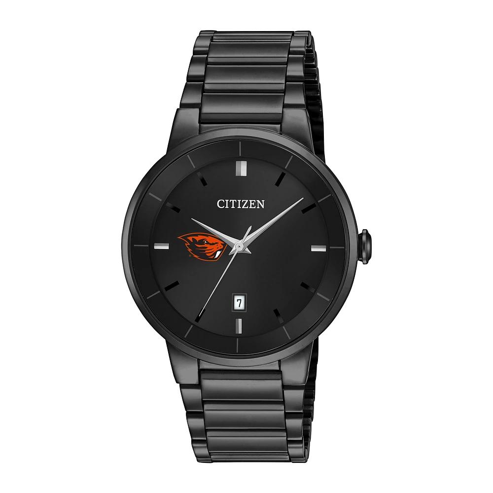 Men's Citizen Watch Oregon State Beavers Black Dial Stainless Steel Watch